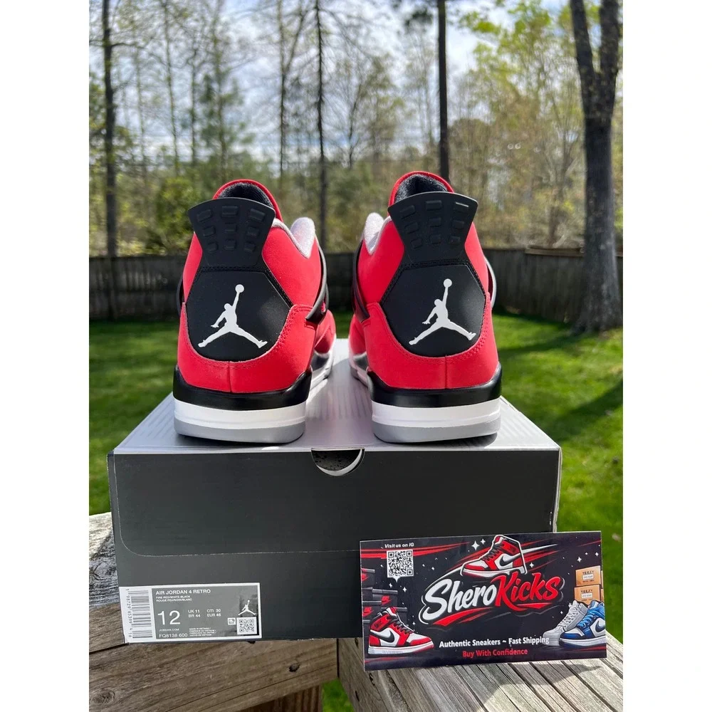 Jordan 4 Retro Toro Bravo Fire Red Black Cement Grey FQ8138-600 Size‎ 8-12